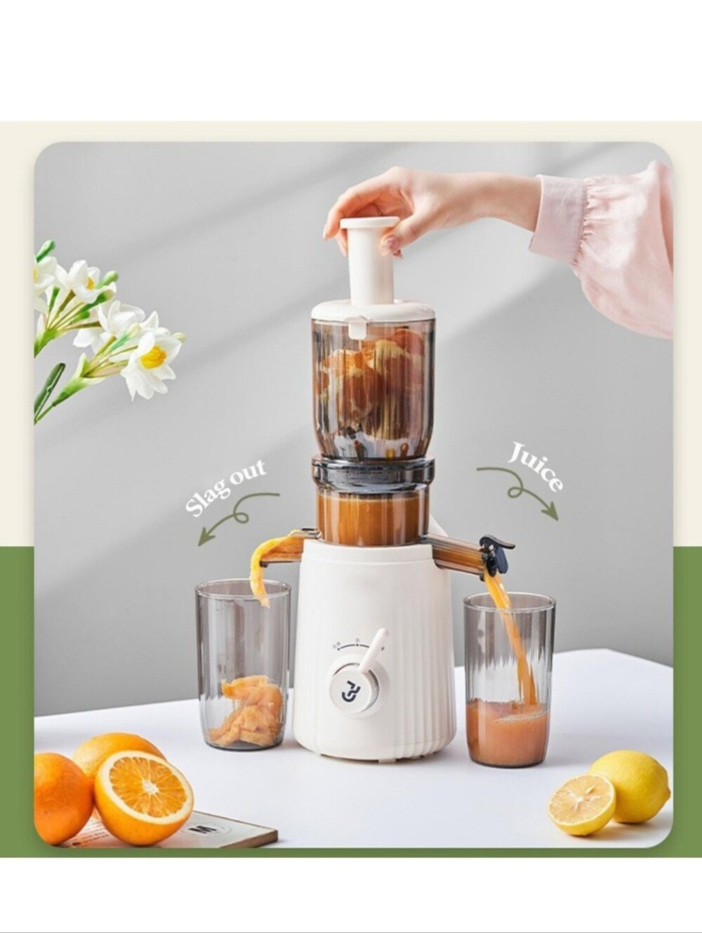 250 Watt Adamonda Slow Juicer New In Box. Silver-gray
